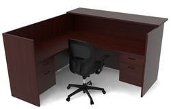 Cherryman l deals shaped desk