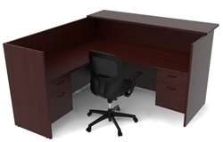 L Shaped Amber Reception Desk AM-401N by Cherryman