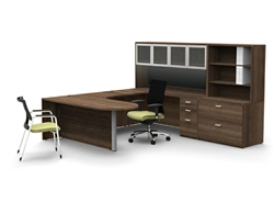 Amber Series Modern U-Desk Configuration by Cherryman