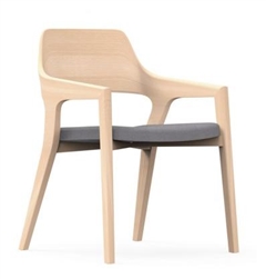 iDesk CRZ505 Natural Ash Crazy Horse Side Chair with Coal Fabric Seat