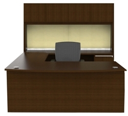 Verde VL-677N U Shaped Desk with Hutch by Cherryman