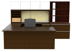 Verde Series U Desk Configuration with Storage Hutch VL-731N by Cherryman