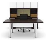 Modern White Glass Executive Desk Set VL-749N by Cherryman