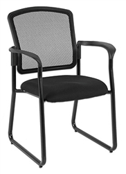 Dakota 2 Black Sled Base Mesh Guest Chair 7055SB by Eurotech