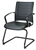 Europa Black Leather Guest Chair LE333TNM with Titanium Finished Frame by Eurotech