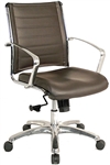 Europa Black or Brown Leather Mid Back Office Chair LE822 by Eurotech