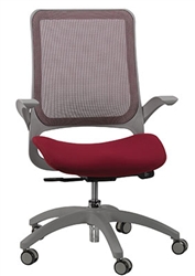 Burgundy Mesh Back Hawk Task Chair with Grey Frame by Eurotech Seating
