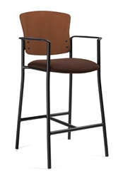 Twilight Contemporary Wood Back Bar Stool 2188 by Global