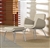 Kate Series Contemporary Vinyl Armchair and Ottoman Set by Global