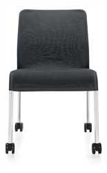 Global Total Office 5940C Lite Series Armless Mesh Side Chair with Casters