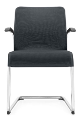 5944 Lite Series Sled Base Mesh Guest Chair with Arms by Global