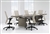 Global Total Office Zira Series 10' Boat Shaped Conference Table with Absolute Acajou Finish