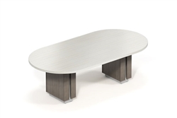 Global Zira 8' White and Gray Conference Table