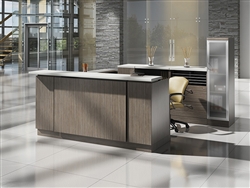 Zira Two Tone U Shaped Reception Desk by Global Total Office