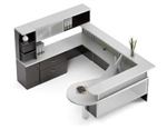 Zira Series Contemporary U Shaped Reception Desk by Global