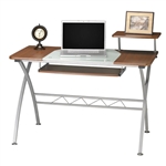 Mayline Vision Series 972 Glass Top Computer Desk with Metal Frame