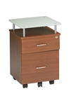Mayline Vision Series 973 Mobile Cherry File Pedestal with Glass Top