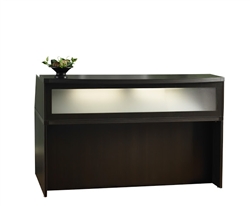 Aberdeen Small Mocha Reception Desk with Glass Accents by Mayline