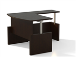 Mayline Aberdeen 72"W Height Adjustable Bow Front L-Desk AT56