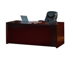 72" Mahogany Finished Straight Front Office Desk