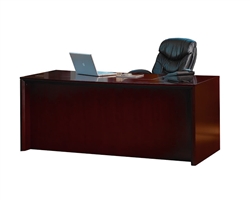 72" Mahogany Finished Straight Front Office Desk