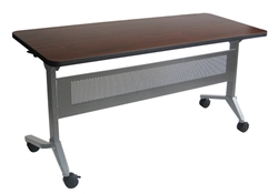 Mayline LF2460 - 60" x 24" Flip-N-Go Training Room Table with Silver Base