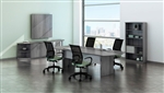 Medina 8' Gray Steel Laminate Conference Table with Optional Power by Mayline