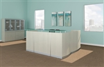 Medina Textured Sea Salt Finished L Shaped Reception Desk by Mayline