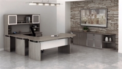 Medina U Desk Typical with Wall Cabinets by Mayline