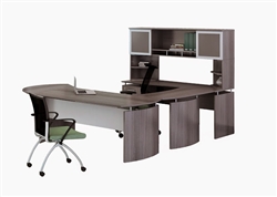 Medina Collection MNT32LGS U Shaped Desk in Gray Steel by Mayline