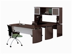 Mayline Medina MNT35LDC Executive U Desk Configuration in Mocha