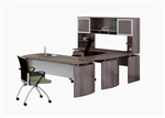 Mayline Medina MNT35LGS Executive U Desk with Gray Steel Finish
