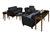 3 Piece Black Leather Santa Cruz Lounge and Reception Furniture Set by Mayline