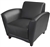Santa Cruz Black Leather Office Lounge Chair by Mayline