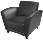Santa Cruz Black Leather Office Lounge Chair by Mayline