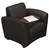 Santa Cruz Mobile Black Leather Lounge Chair with Tablet Arm by Mayline