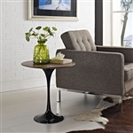 Modway Lippa Modern Black Side Table with Wood Top EEI-270
