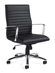 Luxhide Leather Offices To Go Executive Ribbed Back Conference Chair 11730B