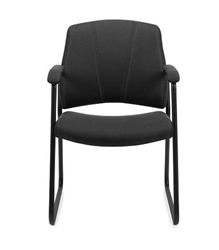 11892 Black Fabric Sled Base Guest Chair with Arms by Offices To Go