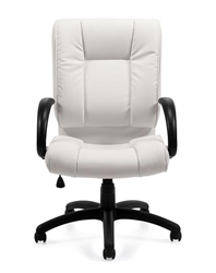 High Back White Luxhide Executive Chair 2700-BL28 by Offices To Go
