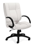 Offices To Go Luxhide Mid Back Executive Conference Chair in White