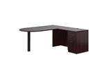 Offices To Go SL-K-AML Mahogany D-Island Desk with Pedestal