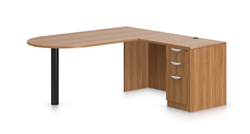 Offices To Go Superior Laminate D-Island Corner Desk In Walnut