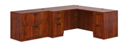 Offices To Go Dark Cherry Corner Desk with Lateral File SL-N