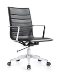 Joe Carbon Black Ribbed Back Conference Chair by Woodstock Marketing