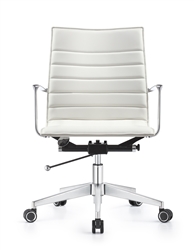 Joe Cloud White Ribbed Back Conference Chair by Woodstock Marketing