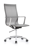 Joan Modern Gray Mesh Office Chair with Chrome Polished Frame