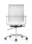 Joan Modern White Mesh Office Chair with Chrome Polished Frame
