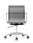 Joan Stylish Gray Mesh Office Chair with Chrome Frame by Woodstock