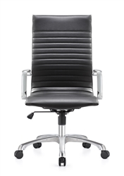 Janis Contemporary Black Leather Office Chair by Woodstock